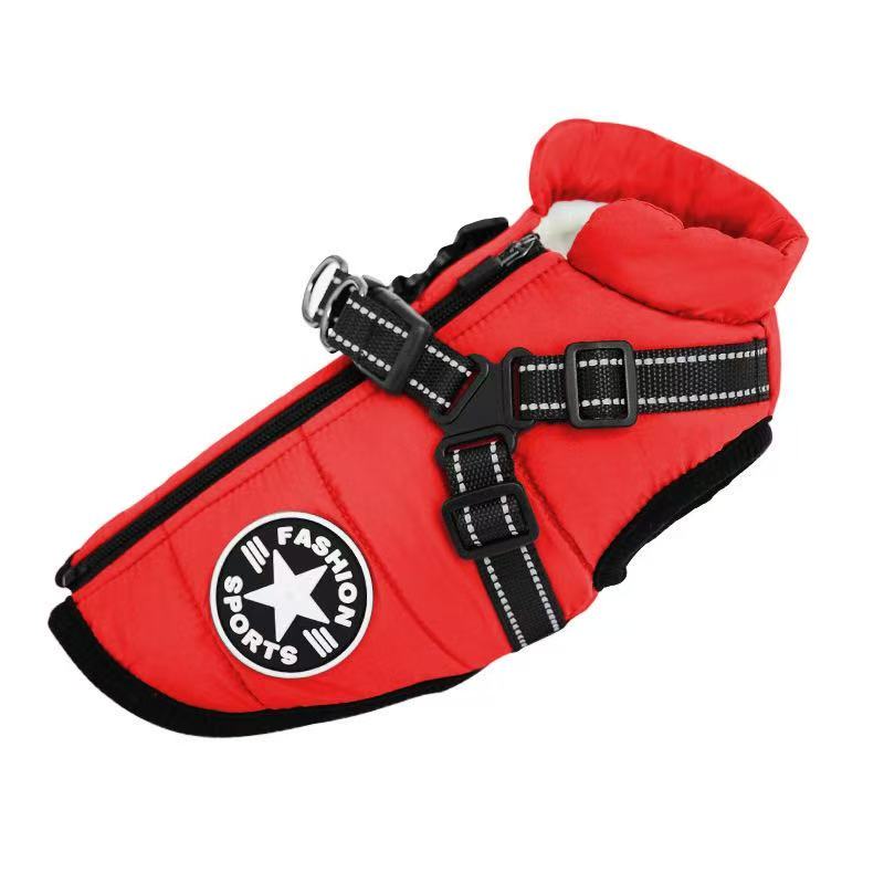2 in 1 dog winter coat with built in harness, waterproof windproof reflective warm jacket 2 in 1 dog winter coat with built in harness, waterproof windproof reflective warm jacket