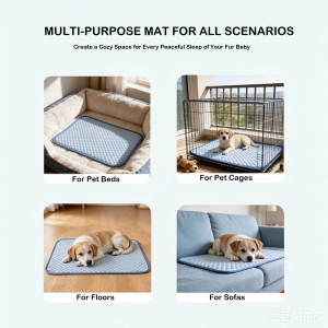 cooling ice silk pet mat, anti slip cool pad for dogs in summer
